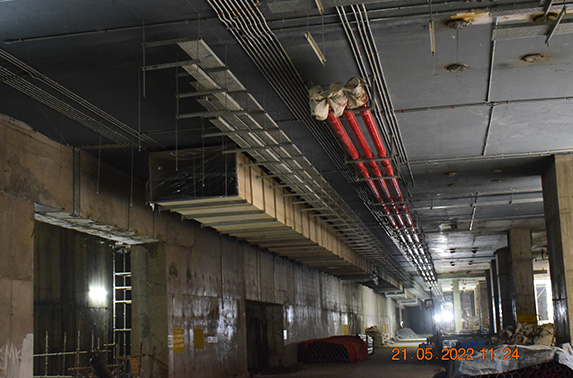 Smoke exhaust duct, cable tray _ fire fighting pipe installation works